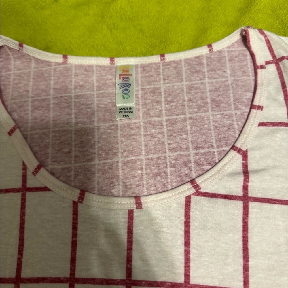 Women’s LuLaRoe Perfect Faded Red and Cream Design Size XXS NWT - Picture 3 of 7